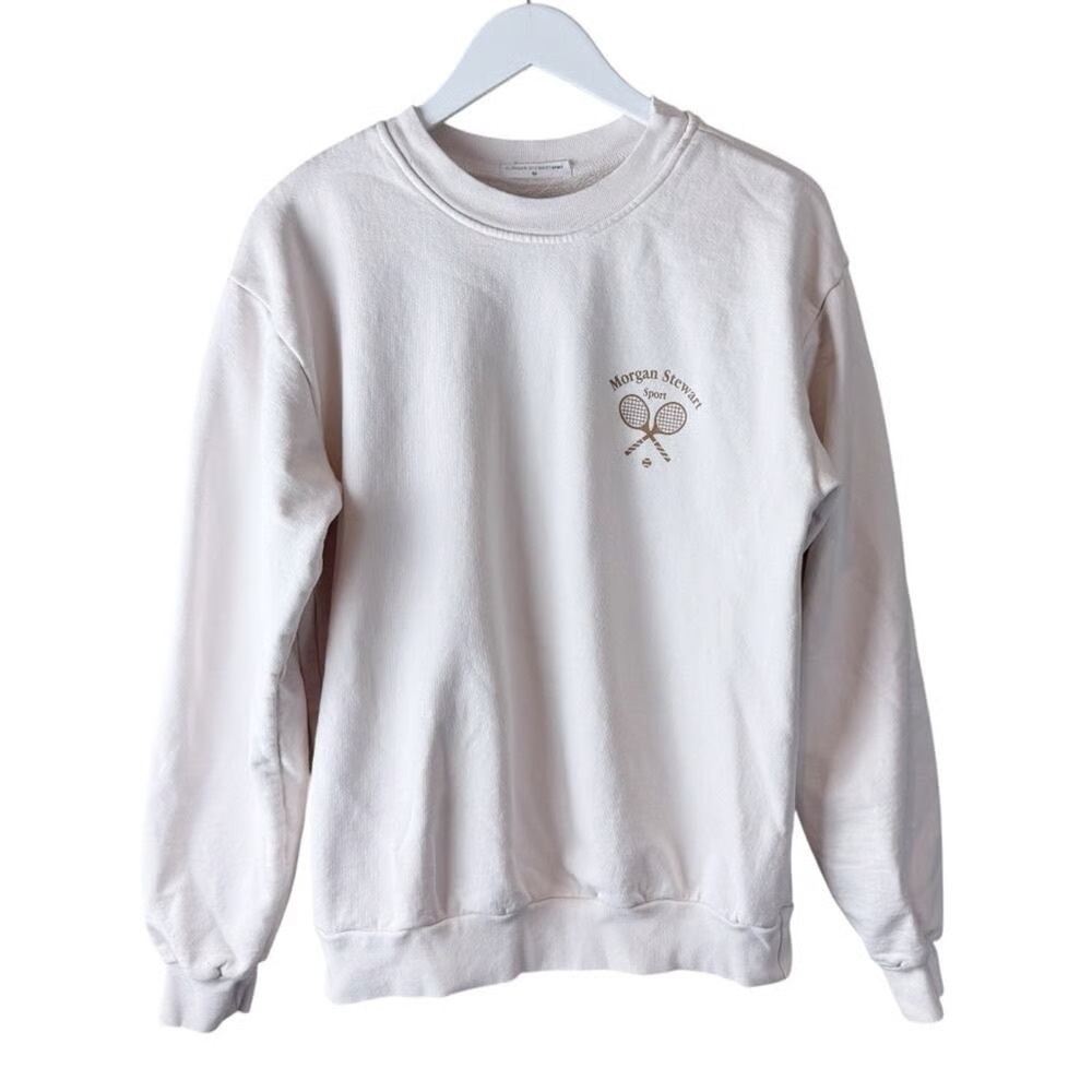 White Morgan Stewart Sweatshirt Sport Cotton Medium